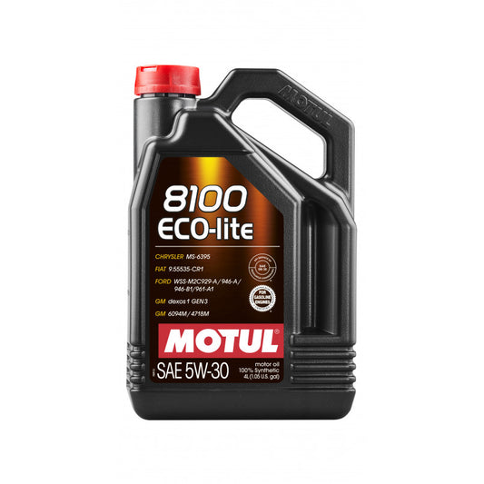 MOTUL 8100 Eco-lite SAE 5W30 — високоякісна олива від Motul для бензинових і дизельних двигунів 4л