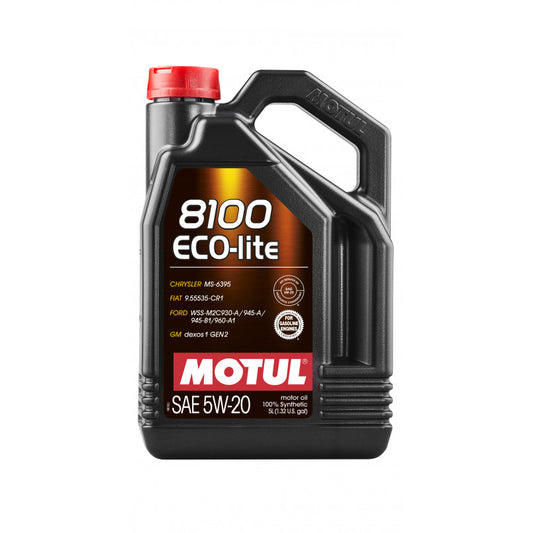 MOTUL 8100 Eco-lite SAE 5W20 — високоякісна олива від Motul для бензинових і дизельних двигунів 5l