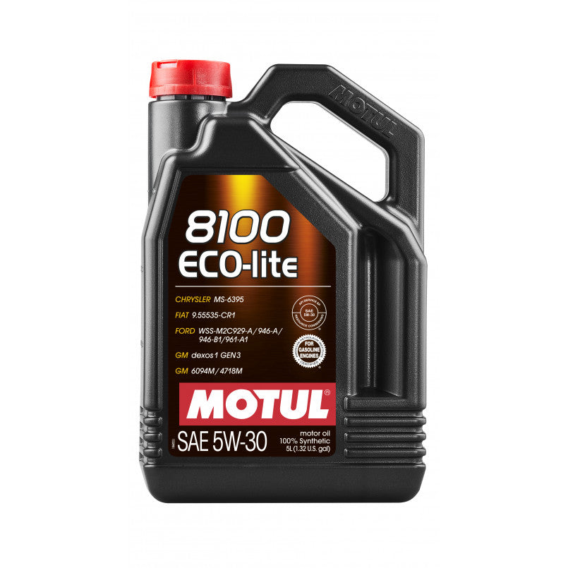 MOTUL 8100 Eco-lite SAE 5W30 — високоякісна олива від Motul для бензинових і дизельних двигунів 5л