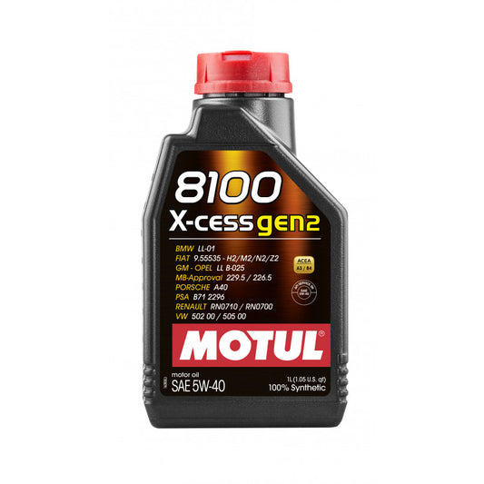 MOTUL 8100 X-cess gen2 SAE 5W40 — високоякісна олива від Motul для бензинових і дизельних двигунів 1л