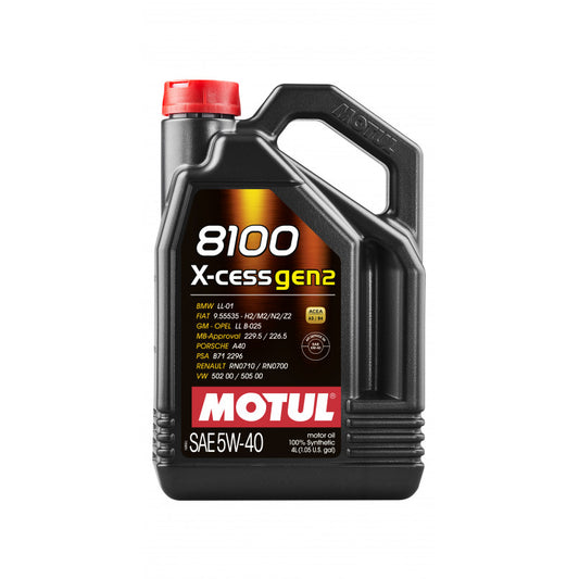 MOTUL 8100 X-cess gen2 SAE 5W40 — високоякісна олива від Motul для бензинових і дизельних двигунів 4л