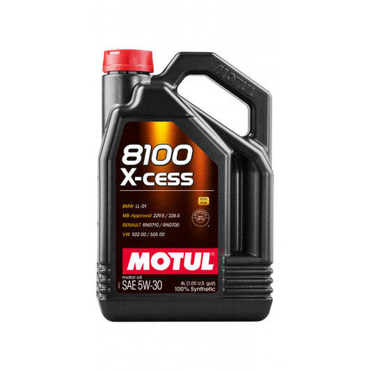 MOTUL 8100 X-cess SAE 5W30  — високоякісна олива від Motul для бензинових і дизельних двигунів 4l