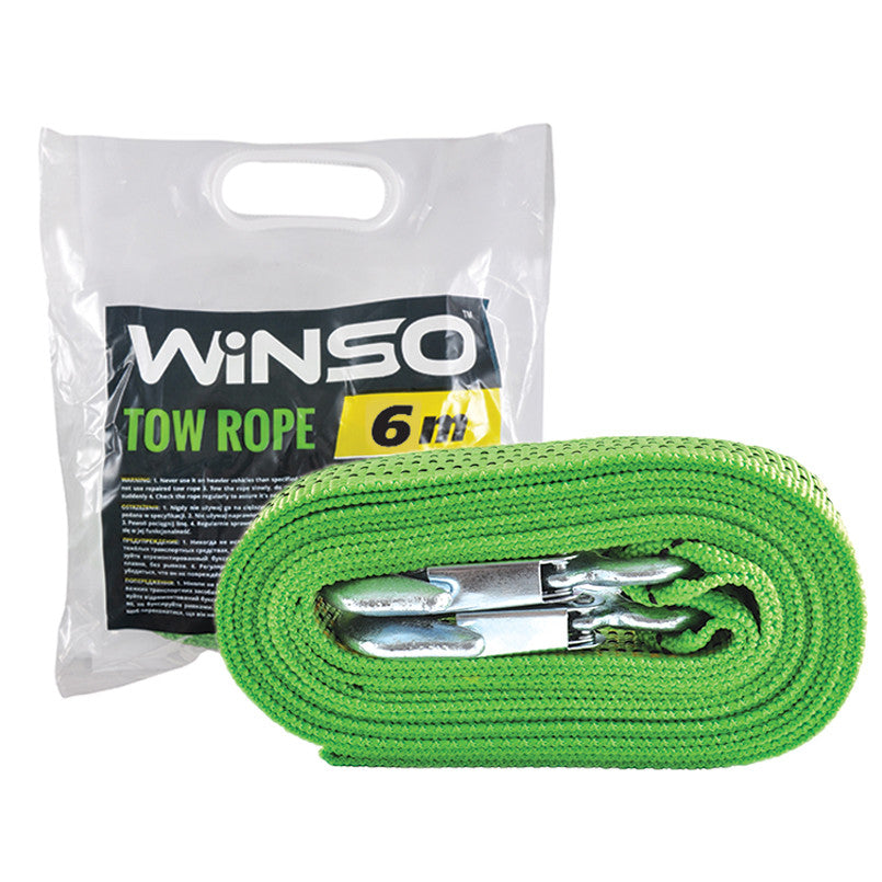 Трос буксирувальний Winso з металевими гачками 3т 6м